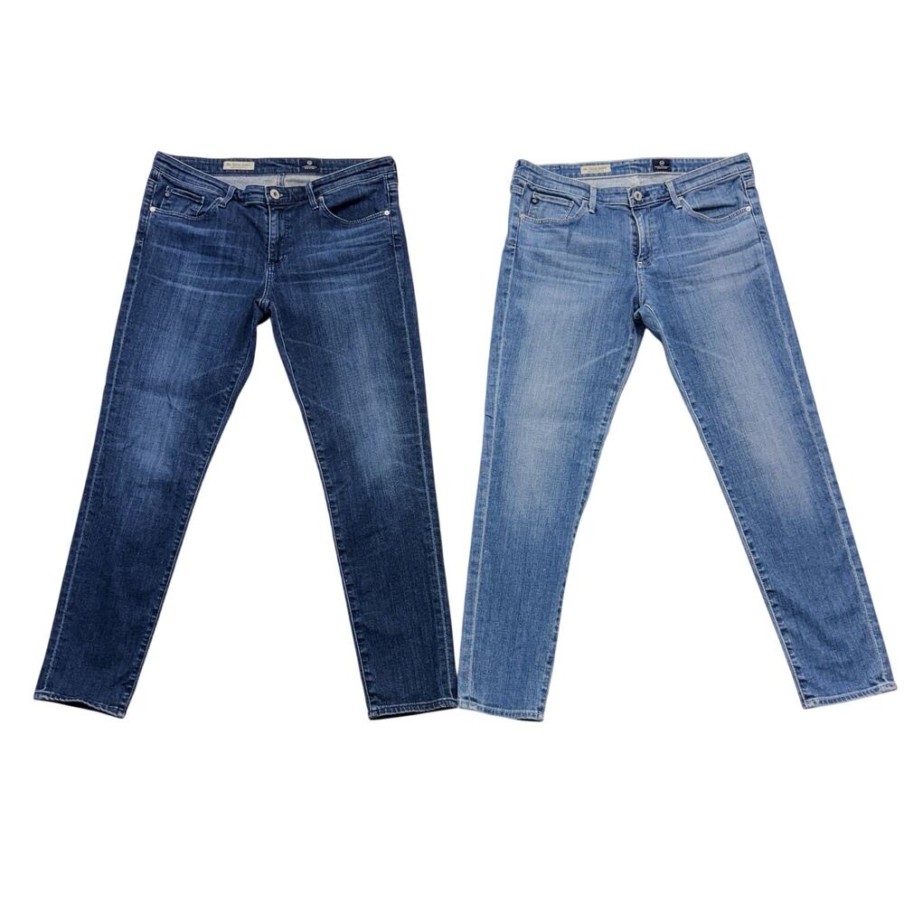 AG Jeans Low Rise Stevie Slim Straight Leg Ankle Cropped Denim (2 pair) Size 31
